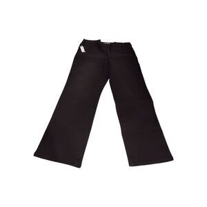 Nine West Women's Jeans Heidi Pull On Straight Black Wide-Leg Jeans New Size 14